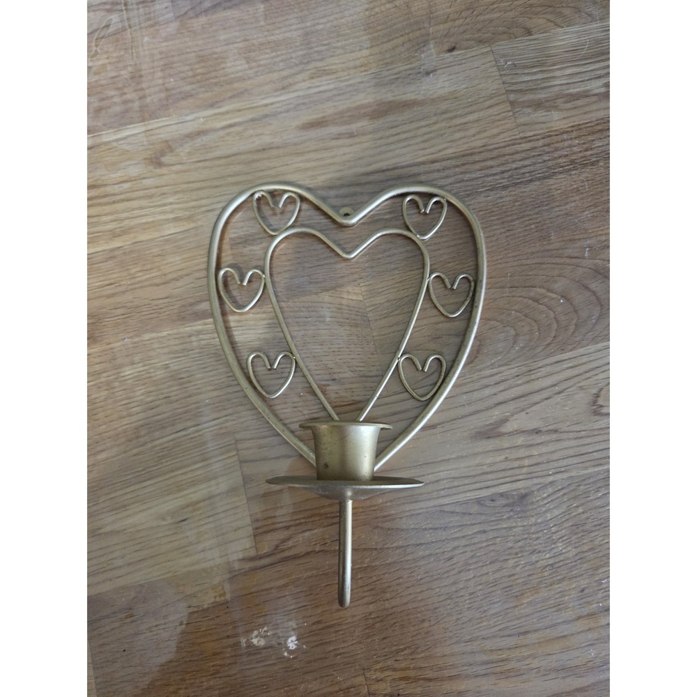 Vintage Golden Heart Shaped Decorative Hanging Candle Holder